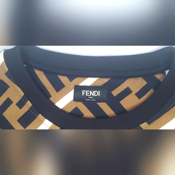 NWOT Fendi Size XL Men's FF Monogram Crewneck Sweatshirt -Made In Italy 6828 - Picture 6 of 14